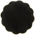 AHHFSMEI Round Faux Linen Placemats Set of 6 Heat Resistant Stain Proof & Non-Slip Waterproof Table Mats for Kitchen & Dining Elegant Decor (6, Black)