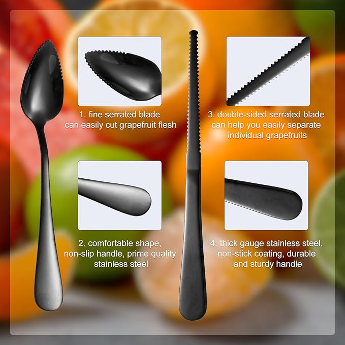 3pcs Serrated Grapefruit Spoons and Knife Set, Stainless Steel Grapefruit - Image 4