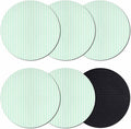 Green White Stripe Coasters Set of 6, Modern Minimalist Geometric Striped Soft by PIEPLE