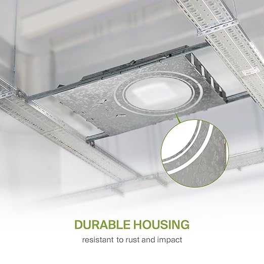 ASD New Construction Mounting Plate with Round Holes 8-10-12" - Adjustable LED Recessed Lighting Housing with Extendable Hanger Bars, Shallow Wafer Light Bracket, Mounting Kit with Notches, 6 Pack