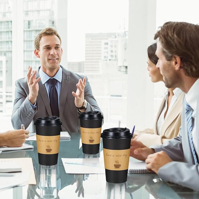 Lamosi 16 oz Coffee Cups 50 Pack, Disposable To Go Paper Cups - Image 3