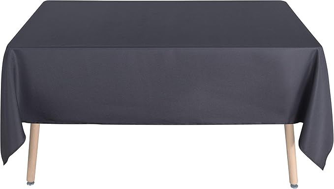 sancua Square Tablecloth - 60 x 60 Inch - Water Resistant Spill Proof Washable Polyester Table Cloth, Decorative Fabric Table Cover for Dining Tables, Buffet Parties and Camping, Grey