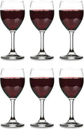 Vikko 8.5 Ounce Small Wine Glasses Set of 6, Fancy Red and White Wine Glass, Durable Stem, Copas De Vino Dishwasher Safe
