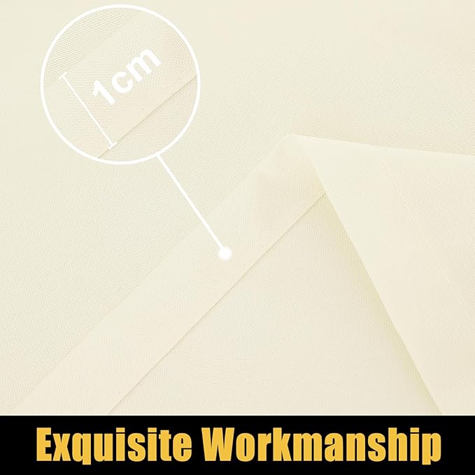 Smiry Rectangle Picnic Table Cloth, Waterproof Elastic Fitted Tablecloths for 8 Foot Tables, Washable Polyester Table Cover for Camping, Indoor and Outdoor (Beige, 30"x96")