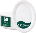 DaYammi 100% Compostable Oval Paper Plates 12 Inch, 60-Pack Heavy Duty Paper Plates Bulk,Biodegradable Bagasse,Eco-Friendly Disposable Dinner Plate for BBQ,Picnic,Party (BPI Certified,Microwaveable)
