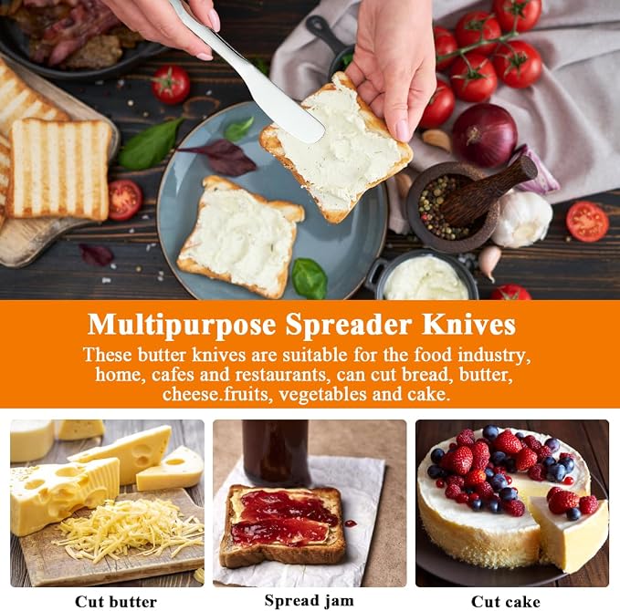 Butter Knife Spreader 4 Pcs, Stainless Steel Butter Knives - Image 4