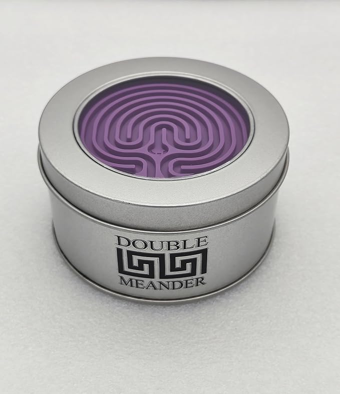 Classic Labyrinth Purple Silicone Coasters - Set of 8 Non-Slip, Heat-Resistant Drink Coasters for Coffee, Tea, and Glasses - Durable, Easy to Clean, Decorative Tabletop Protection