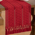MLMW Boho Red Table Runner Farmhouse Burlap Small Table Runner Dresser Runner | by MLMW