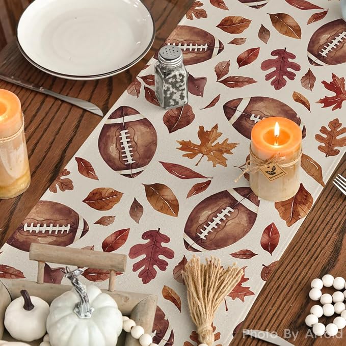 Artoid Mode 210 GSM Fall Table Runner 13x48 Inch Home Party Decor | Rugby Maple - Image 7