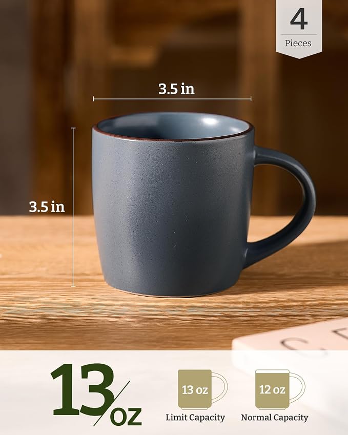 famiware Mercury Coffee Mugs 13 oz, Coffee Mugs Set of 4 - Image 4