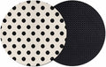 Wave Point Black Coasters Set of 2, Modern Minimalist Geometric on Linen Soft by PIEPLE