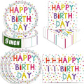 40 Pcs Birthday Plates and Napkins Party Supplies, 9-inch Disposable Happy by ZJJZOAA