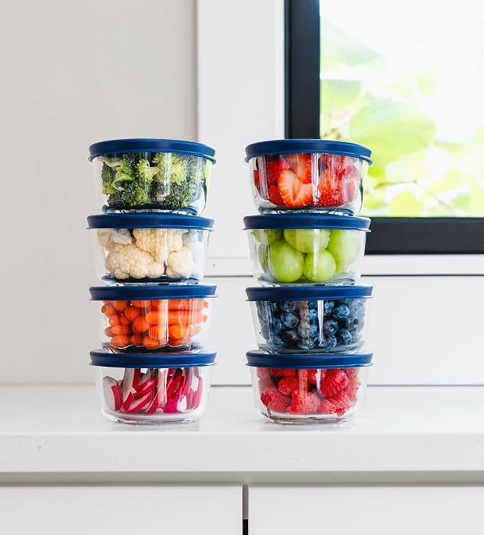 16-Piece Glass Food Storage Containers Set | 7-Ounce, Leakproof | Microwave - Image 2
