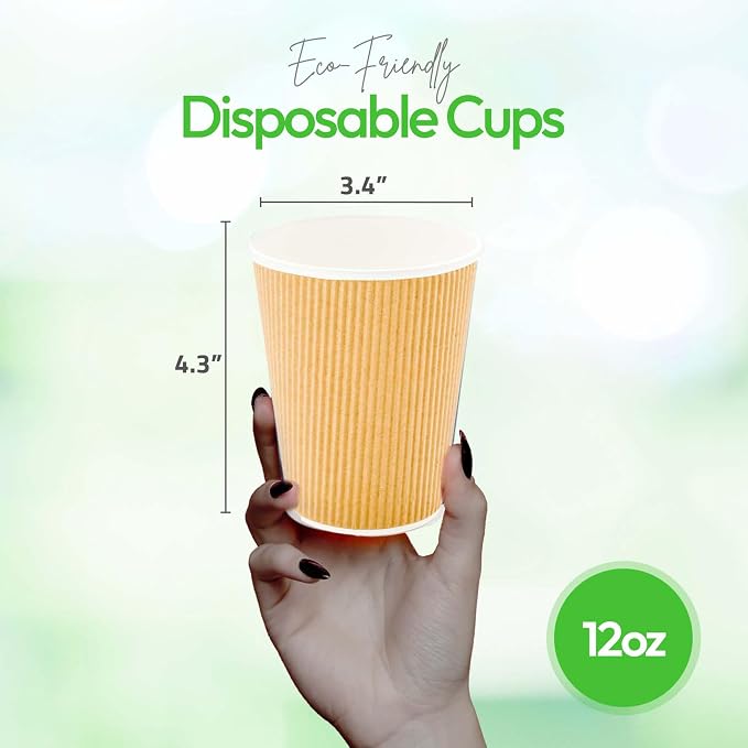 500-CT Disposable Kraft 12-OZ Hot Beverage Cups - Image 3