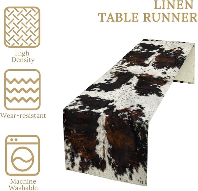 Cow Print Table Runner, 13x70 Inch - Image 4