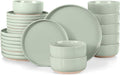LIANYU Plates and Bowls Sets for 8, 24 Piece China Dinnerware Stoneware Set by LIANYU
