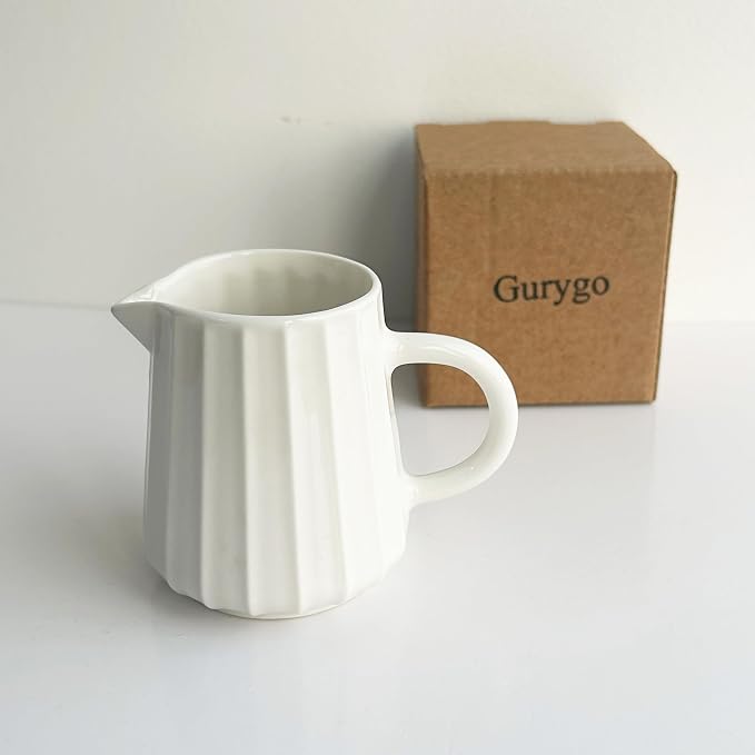 Gurygo 2 Pack 9 Oz Classic Ceramic White Creamer - Image 9
