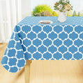 Smiry Rectangle Table Cloth, Waterproof Vinyl Tablecloth with Flannel Backing for Rectangle Tables, Wipeable Spillproof Plastic Tablecloths for Dining, Camping and Indoor (54"x120", Light Blue)
