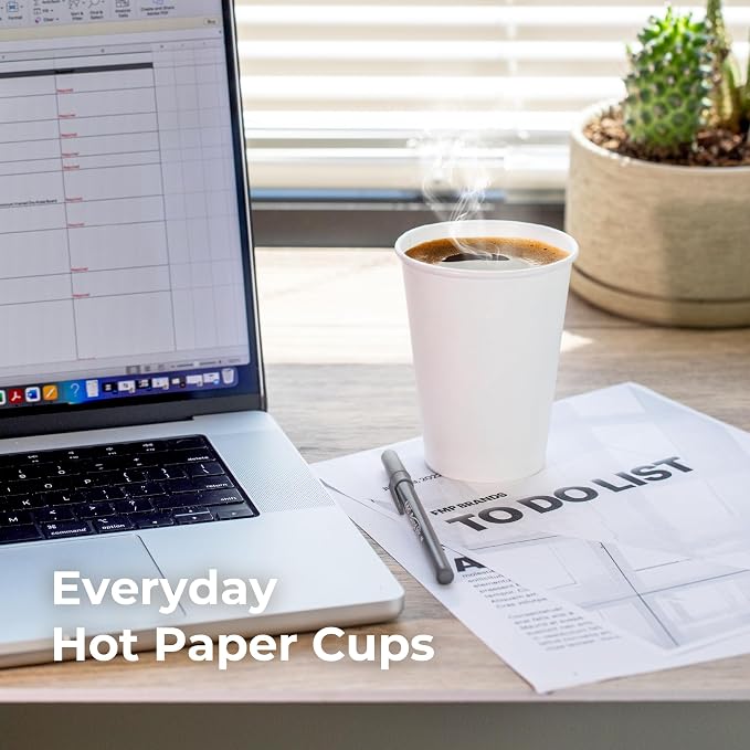 Fit Meal Prep 1000 Pack 6 oz Disposable Paper Coffee Cups, Premium White Hot - Image 5