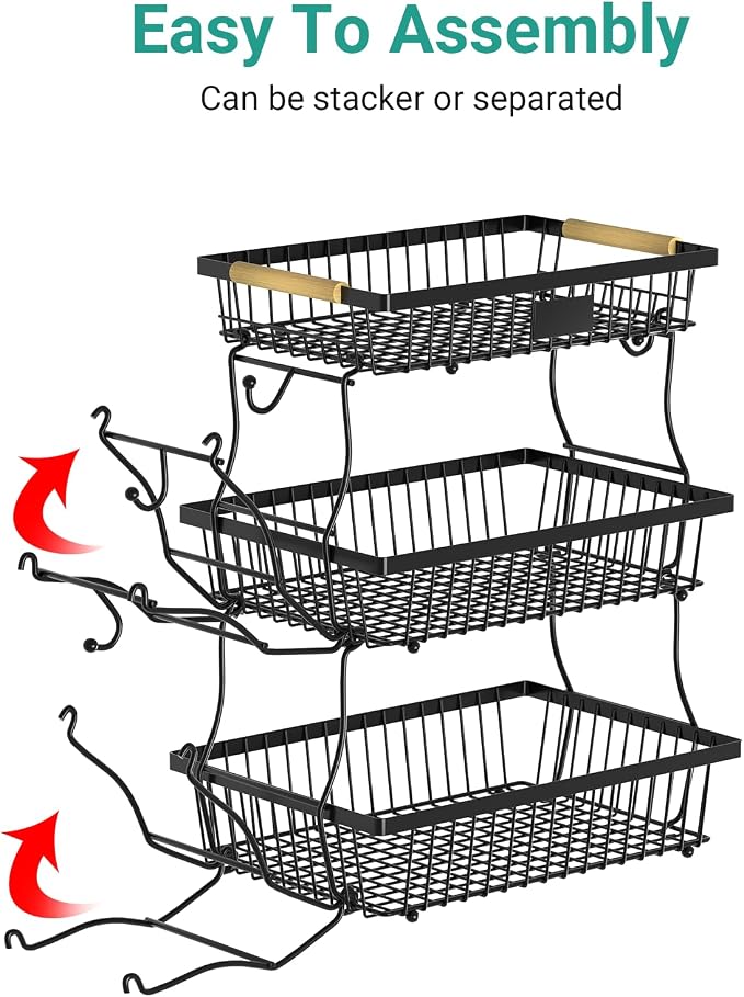 3 Tier Fruit Basket for Kitchen Counter - Image 4