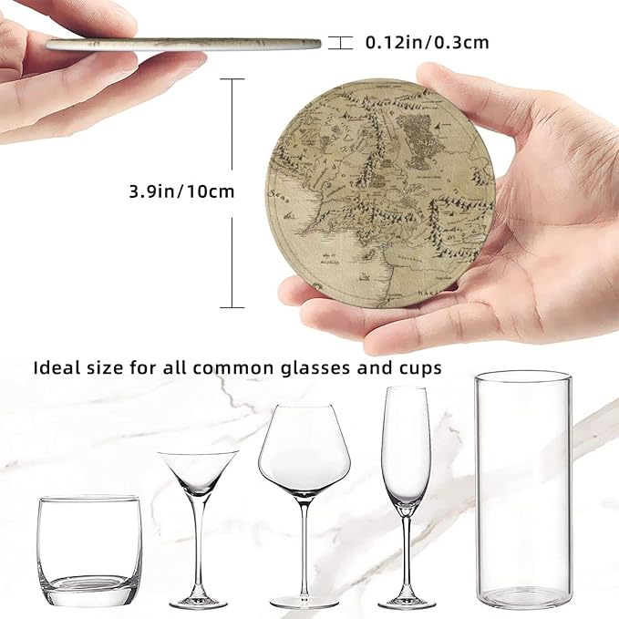 SEPTYK Middle Earth Map Pattern Coasters - Image 4