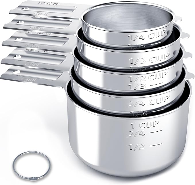 Stainless Steel Measuring Cups Set, Kitchen Gadgets by TILUCKBringsGoodLuck