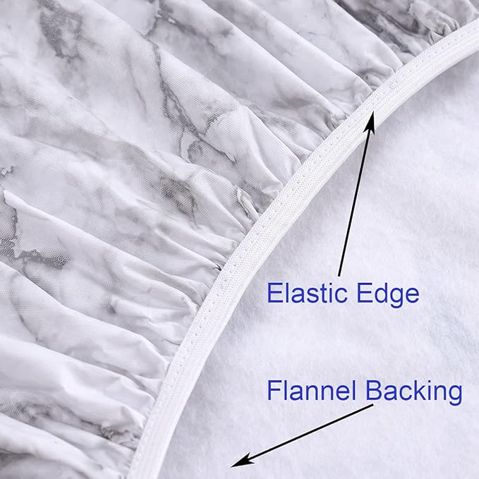 Walrus Round Vinyl Fitted Tablecloth with Flannel Backing Elastic Edge Design Table Cover Waterproof Oil-Proof PVC Table Cloth Stain-Resistant Best for 37"-44" Round