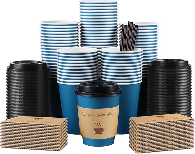 Clawsoff 100 Pack 10 oz Disposable Paper Coffee Cups by BuyNow
