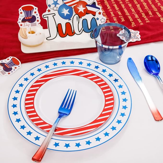 LIYH 180 Pcs 4th of July Plates - Image 4