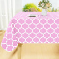 Smiry Rectangle Table Cloth, Waterproof Vinyl Tablecloth with Flannel Backing for Rectangle Tables, Wipeable Spillproof Plastic Tablecloths for Dining, Camping, Indoor and Outdoor, (54"x78", Pink)