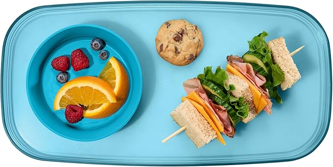 madesmart dipware Small Serving Plate, Stackable & Removable Dip Bowl for Salsa, Queso, Salad, Olives, Dishwasher & Microwave Safe, Multipurpose Plate & Bowl, Turquoise