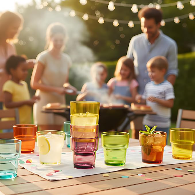 14 oz Plastic Stackable Drinking Tumblers, Dishwasher Safe, Durable - Image 9
