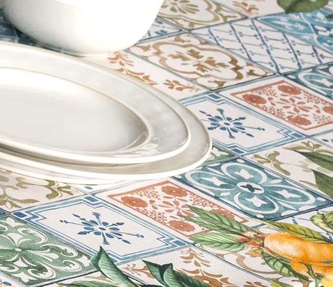 Maison d' Hermine Table Cloth Rectangle Table 100% Cotton 60 x 120 Inches Tablecloth Reusable Decorative for Dining Room Farmhouse Home Valentines Day Decorations Spring Summer - Agrume