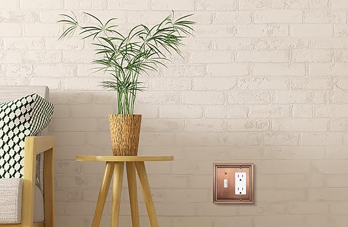 Henne Bery Sunken Pearls Heavy Duty Decorative Wall Plate Switch Plate Outlet Cover (Toggle/Decorator, Antique Copper)