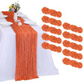 10 Pack Orange Cheesecloth Table Runner 17 x 108 Inch | Boho Gauze Fabric by RestfulGlow