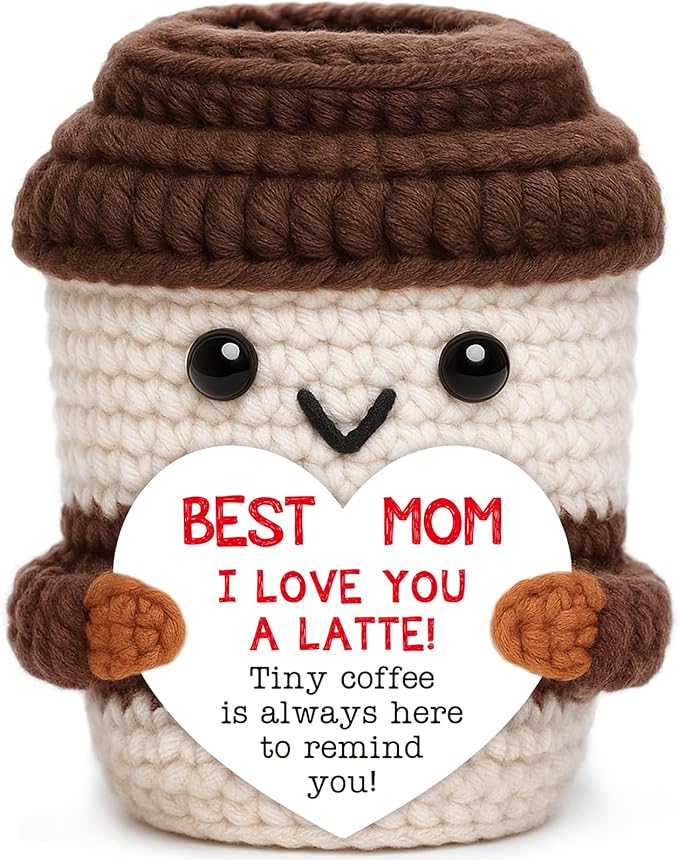 Mini Birthday Gift for Her Crochet Coffee Cup Mom Gift for Women I Love You | by OCCdesign