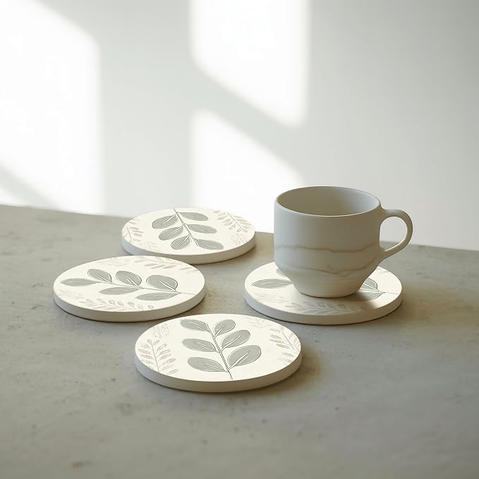 VEYRO Ceramic Coasters Set of 6 – Absorbent Stone Drink Coasters - Image 9