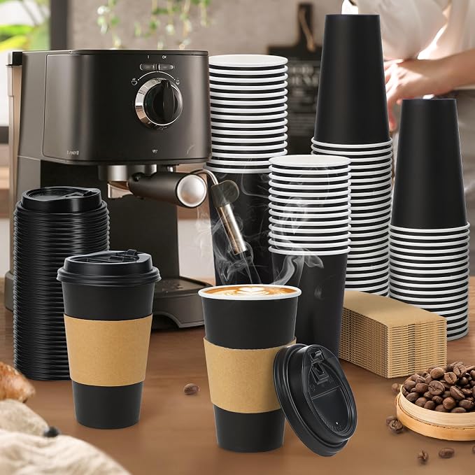Lamosi 100 Pack 16 oz Disposable Coffee Cups - Image 4