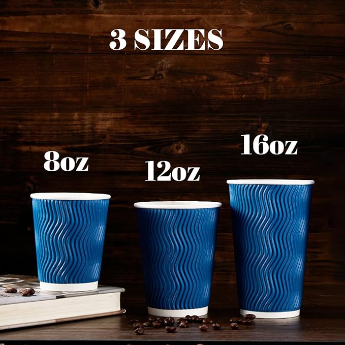 Lamosi Coffee Cups 12 oz 120 Pack Disposable Paper Coffee Cups Insulated | 12oz - Image 5