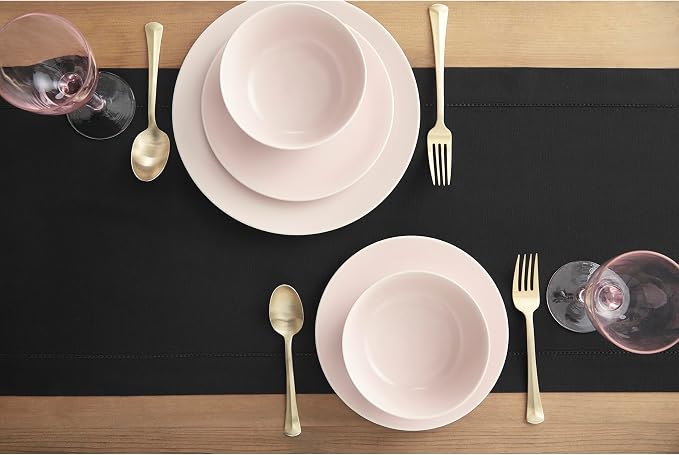 Solino Home Cotton Linen Dining Table Runner Black Hemstitch, 14 x 120 in | - Image 3
