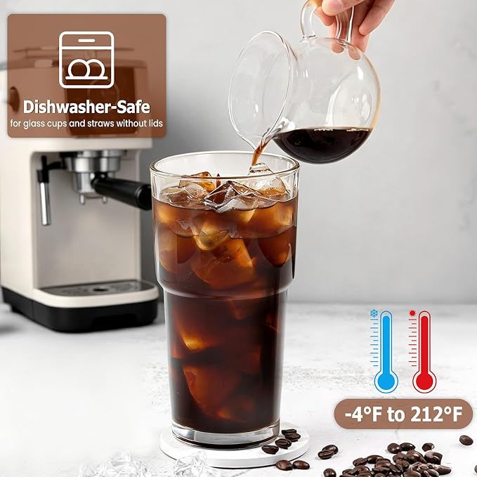 TUZAZO 20 Oz Glass Coffee Tumblers - Image 5