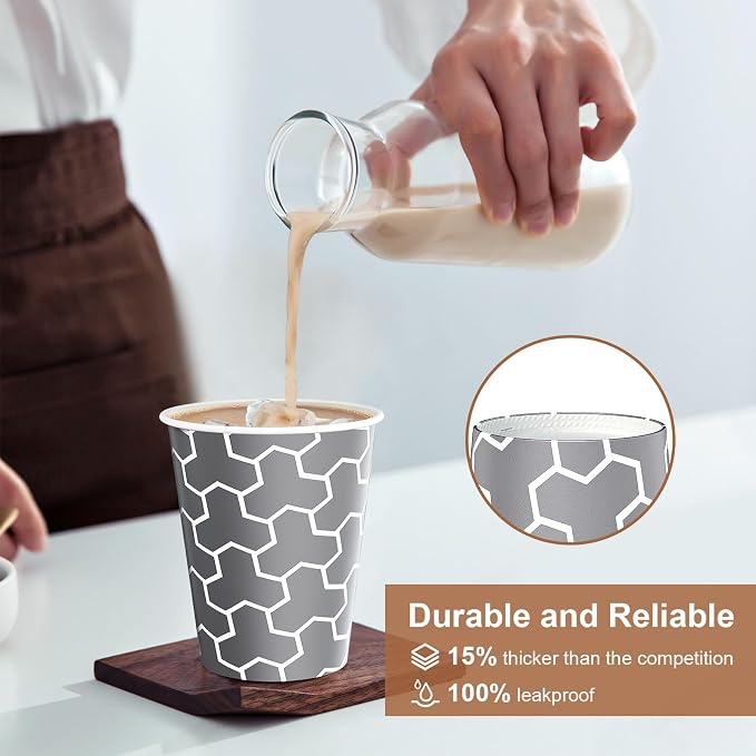 240 Count 10 oz Paper Cups, Versatile Disposable Drinking Cups | Hot and Cold - Image 4
