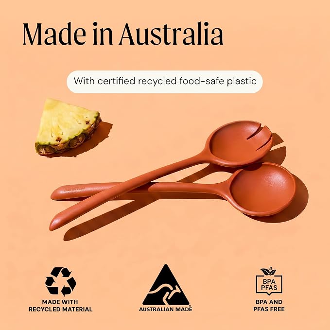 Salad Servers - Spoon and Fork Serving Set, Certified Recycled Food-Safe Plastic - Image 7