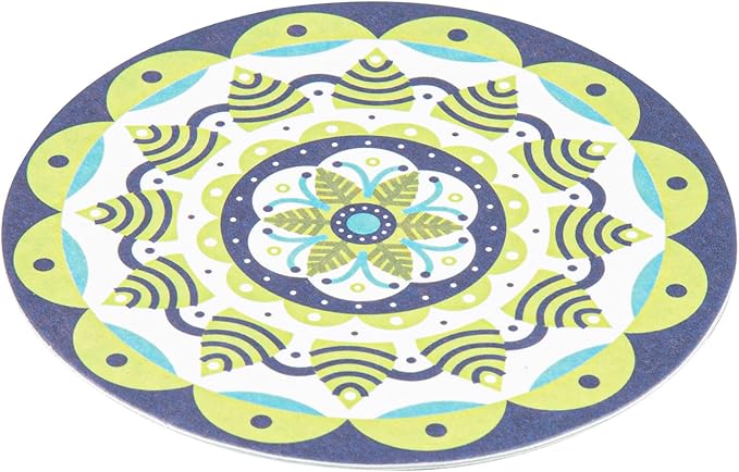 Restaurantware Paper Bar Coasters 48 Count 3.5 Inch Super Absorbent Beverage Coasters Pulpboard Assorted Design Drinkware Coasters Durable Paper Round Assorted