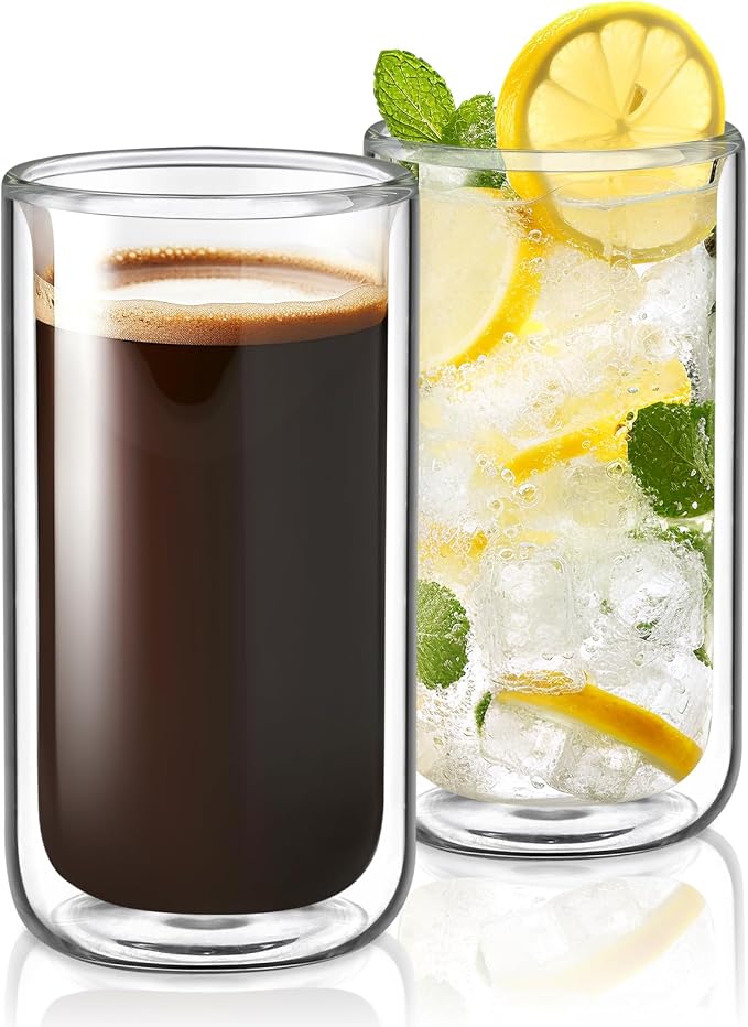 Joeyan Glass Double Walled Beer Drinking Glasses, Insulated Thermo Glass by JoeyanHousehold