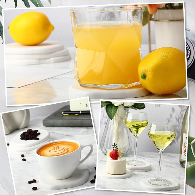 Diatomaceous Earth Coasters Set of 4，Cool Absorbent Quick-Dry Drink Coasters - Image 7