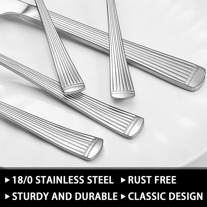 49-Piece Silverware Set with Organizer, Food-Grade Stainless Steel Flatware - Image 3