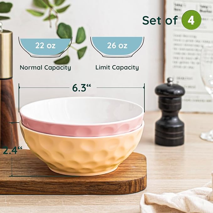 HOMBENE Ceramic Serving Bowls, 6.3 Inch, Oven & Microwave Safe, 25.7 oz Capacity - Image 2
