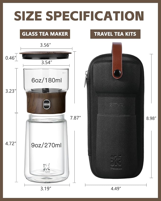 ZENS Glass Infuser Teapot, One Touch Tea Maker - Image 5