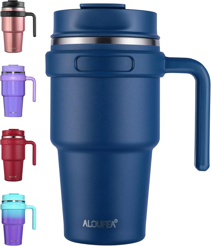 20 oz Insulated Travel Coffee Mug Tumbler by ALOUFEA